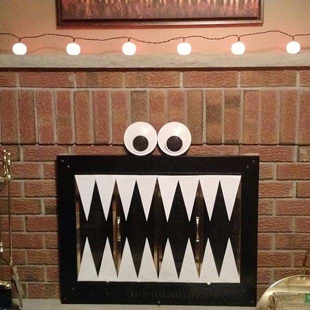 Monster Fireplace Decoration for Fun DIY Halloween Party Decor
