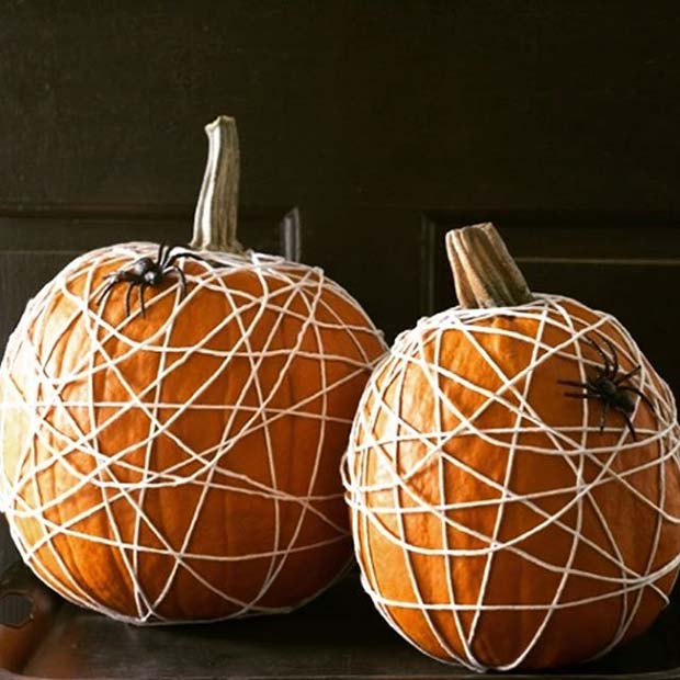 मकड़ी Web Pumpkins for Fun DIY Halloween Party Decor