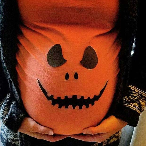 חָמוּד Pumpkin Top for Halloween Costumes for Pregnant Women