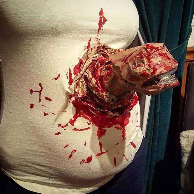 Skrämmande Alien Costume for Halloween Costumes for Pregnant Women