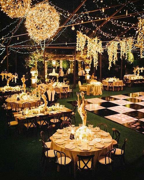 สวย Outdoor Wedding Reception Decor Idea for Rustic Wedding Ideas