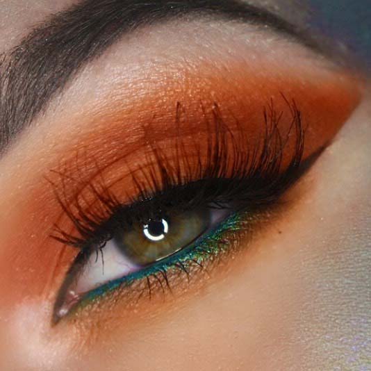 Sonbahar Orange Eye Makeup for Makeup Ideas for Thanksgiving Dinner
