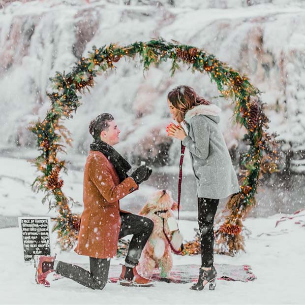 Iarnă Wonderland Wedding Proposal