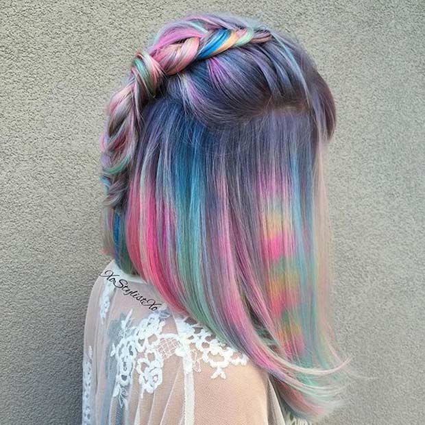 Kratek Pastel Rainbow Hair