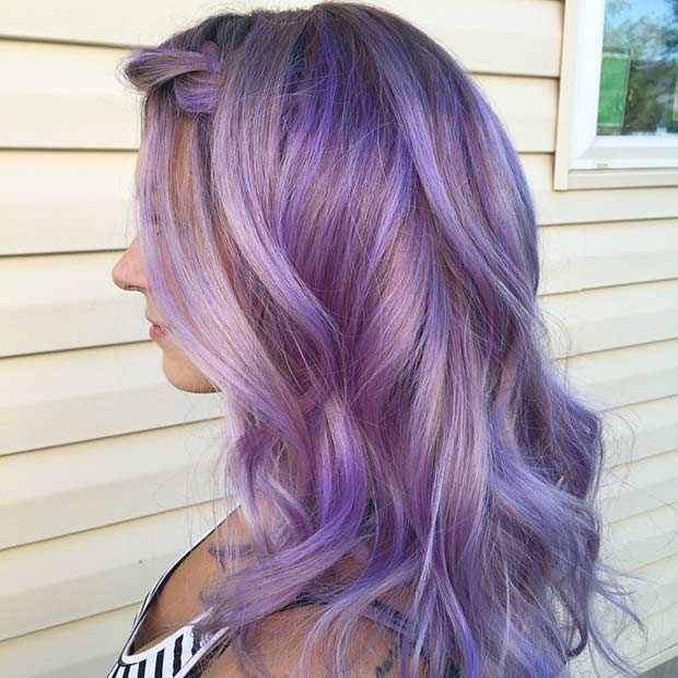 Pastell Purple Hair Color Idea