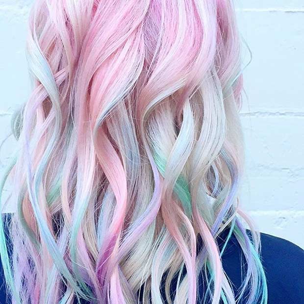 Rainbow Pastel Hair Color for Blondes