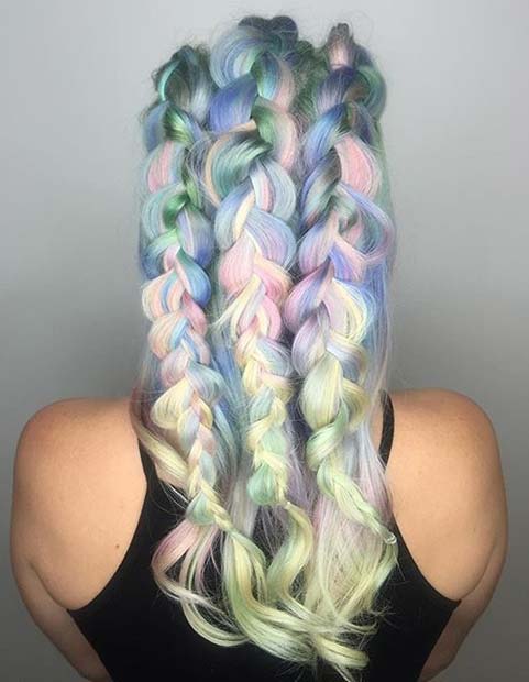 Pastell Hair with Braids
