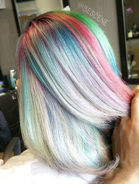 Gökkuşağı Pastel Hair Color Idea