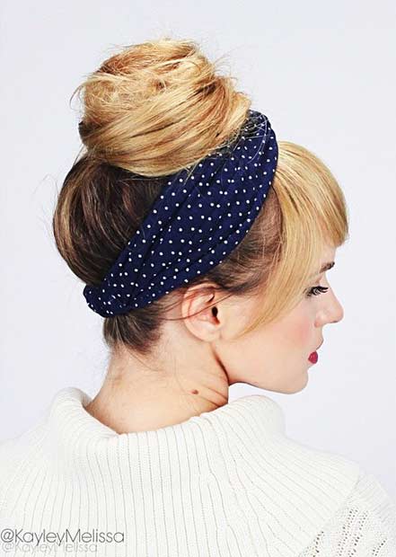 Stift Up Bun and Faux Bangs Style