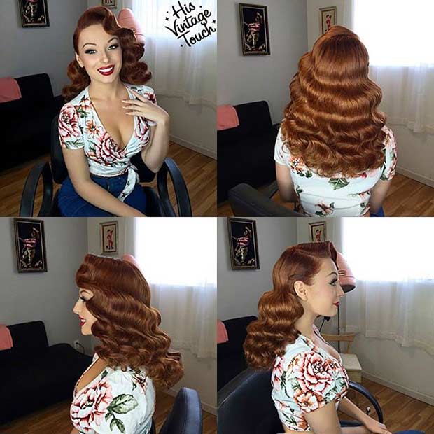 retro Pin Up Curly Hairstyle