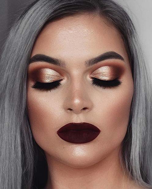Guld and Burgundy for Fall Makeup Looks