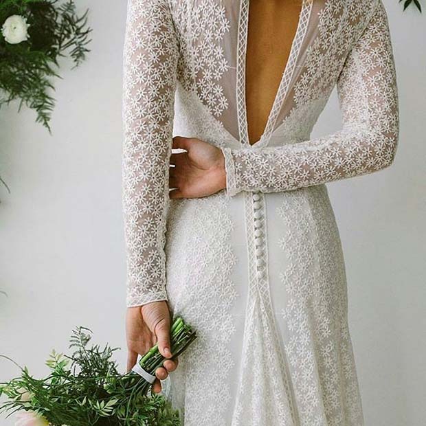 पुष्प Pattern Wedding Dress