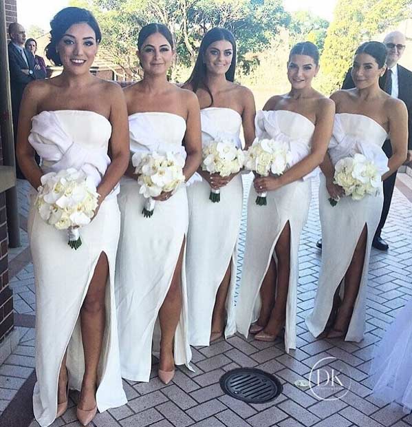 dugo White Dresses for Bridesmaids