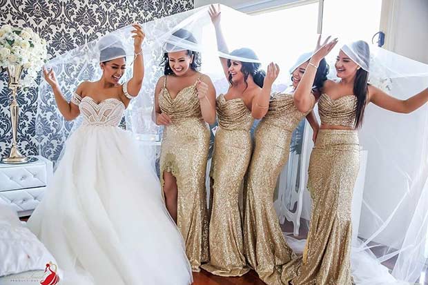 सोना Sequin Mismatched Dresses for Bridesmaids