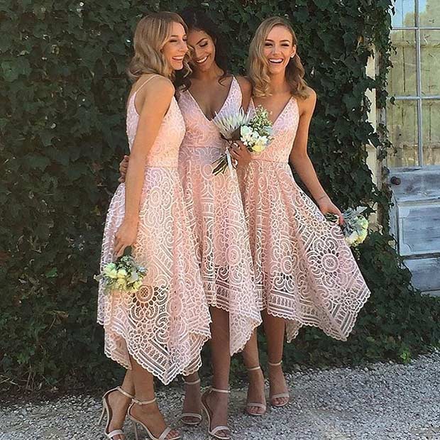 Rumenilo Lace Summer Dresses for Bridesmaids