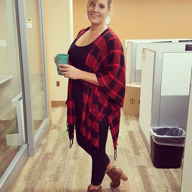 Flanel Poncho for Flannel Outfit Ideas for Fall