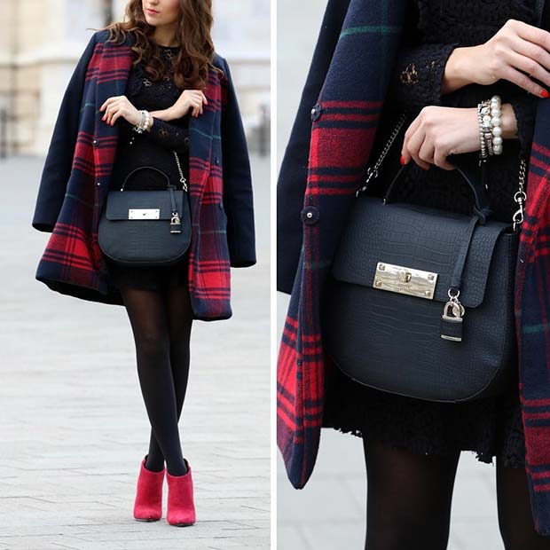 Chic Plaid Coat Outfit