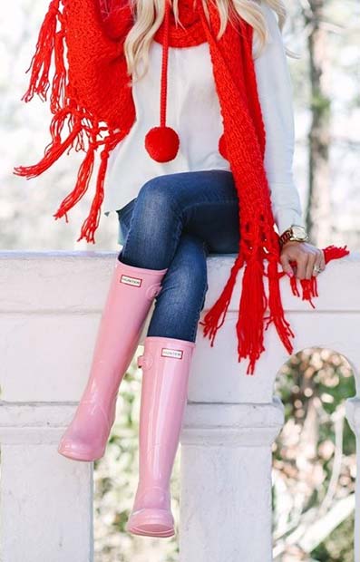 उत्सव Red Scarf and Wellies