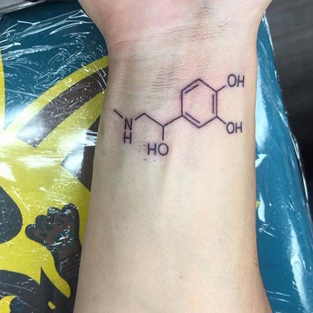 Moleculă Science Wrist Tattoo Idea