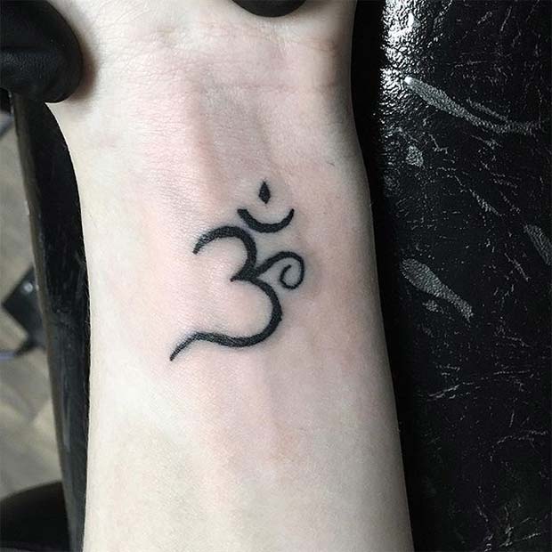 โอห์ม Symbol for Women's Wrist Tattoo Ideas