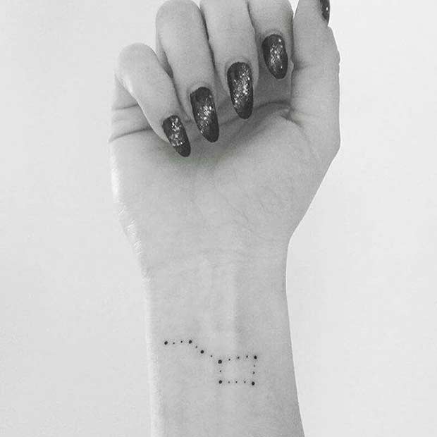 zvezda Constellation Wrist Tattoo Idea for Women