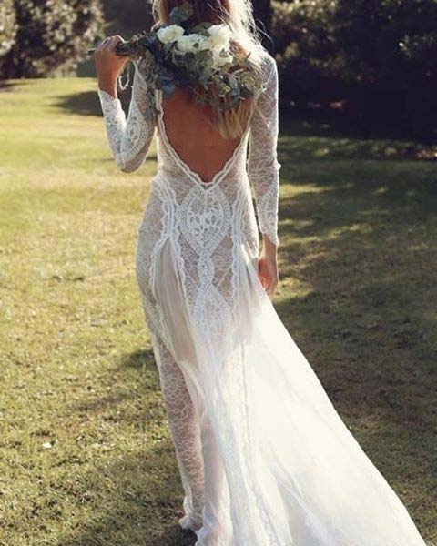 Boho Beach Bride Dress for Summer Wedding Dresses for Brides