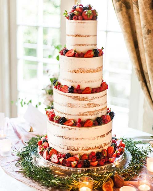 Nyár Berry Cake for Summer Wedding Cakes 
