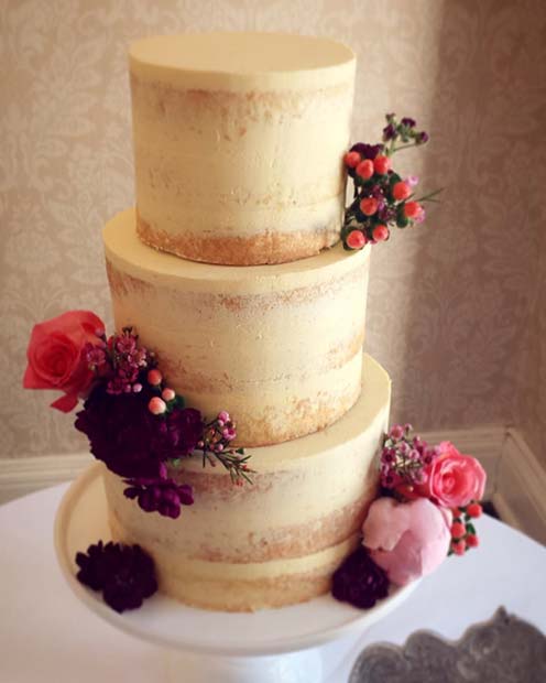 Ljeto Flower Three Tier Wedding Cake for Summer Wedding Cakes
