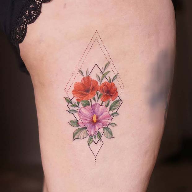 Virágos Rib Tattoo Idea