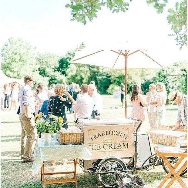 बर्फ Cream Stand Idea for Vintage Wedding