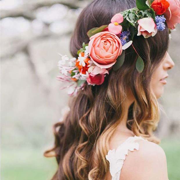 वाइब्रेंट Floral Bridal Headband