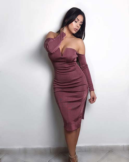 Sexy Figure Hugging Dress Outfit