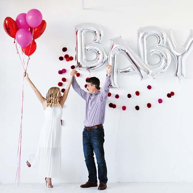 Baby Balloon Pregnancy Announcement Idea