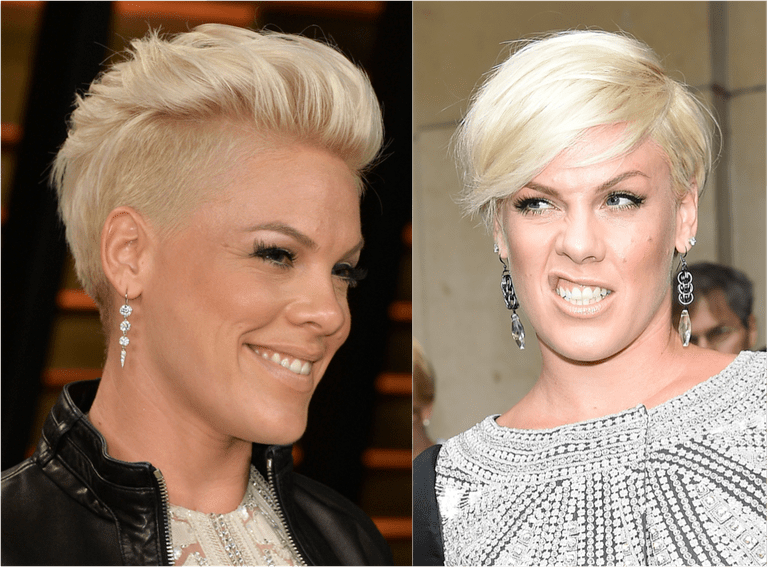 Singer Pink with short hair
