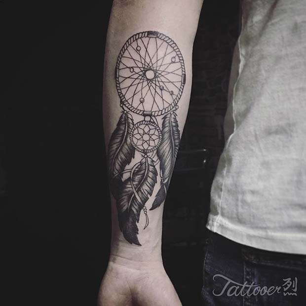 Büyük Dream Catcher Tattoo on Arm 