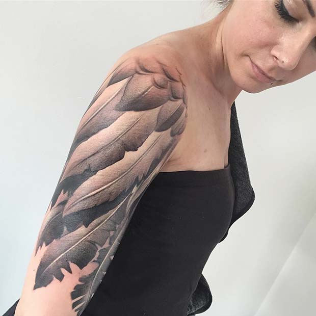 Kanat Sleeve for Badass Tattoo Idea for Women