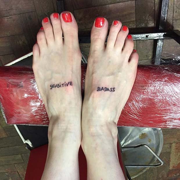 बदमाश Foot Tattoo for Badass Tattoo Idea for Women