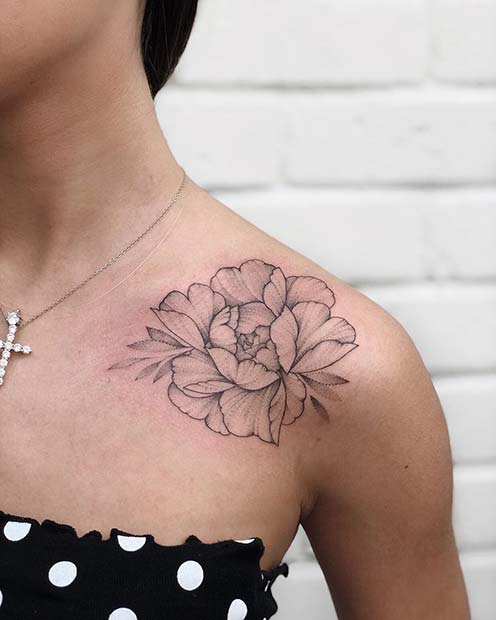 Pünkösdi rózsa Shoulder Tattoo Idea