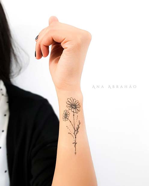 ดอกไม้ Upper Wrist Tattoo Idea