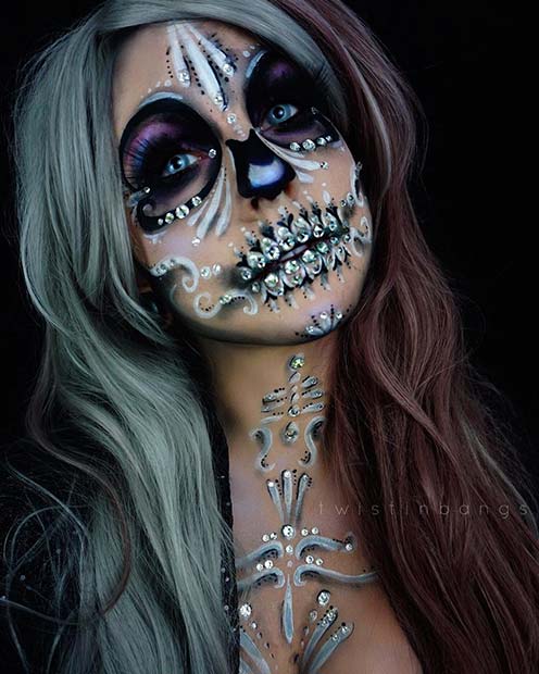 ที่เป็นประกาย Skeleton for Best Halloween Makeup Ideas