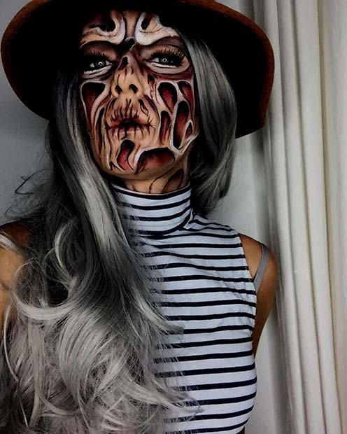 Freddy Krueger Halloween Makeup for Best Halloween Makeup Ideas