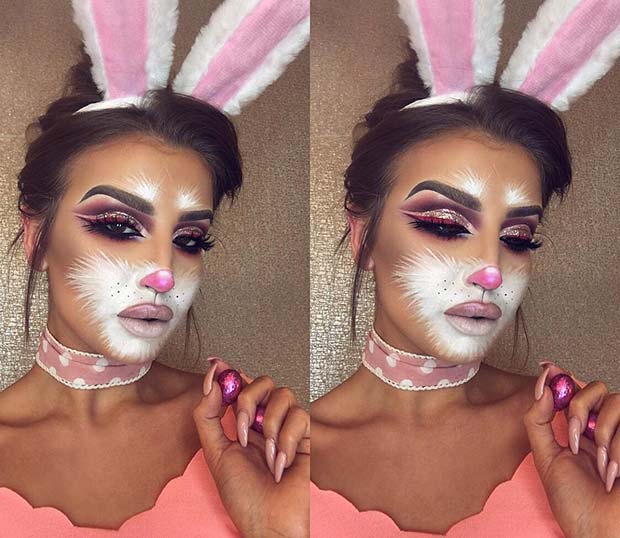 Sevimli Rabbit Makeup for Best Halloween Makeup Ideas