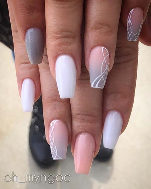 Eleganten Grey Spring Nails