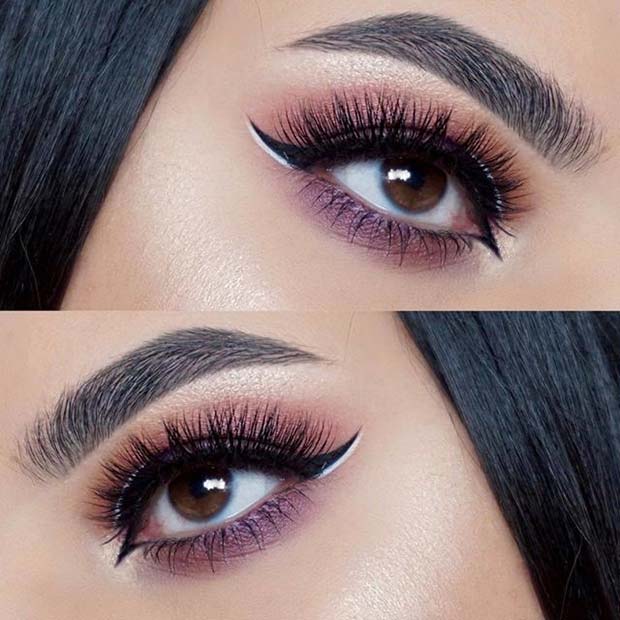 काली and White Winged Eyeliner for Summer Makeup Ideas 