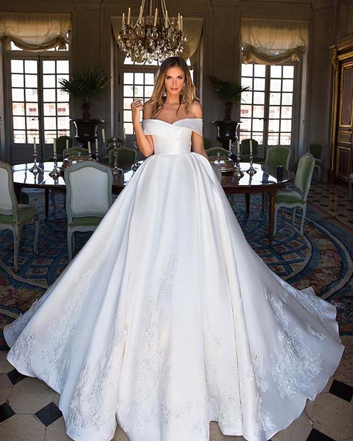 כבוי the Shoulder Fairy Tale Wedding Dress