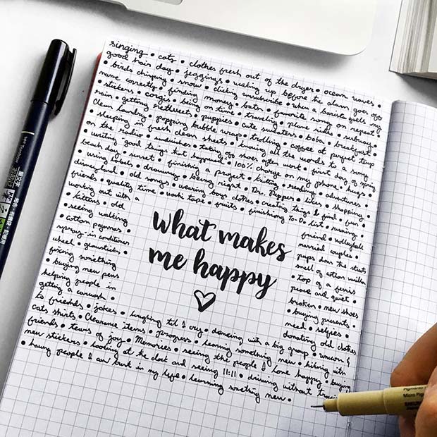 Mutluluk Page Bullet Journal Idea