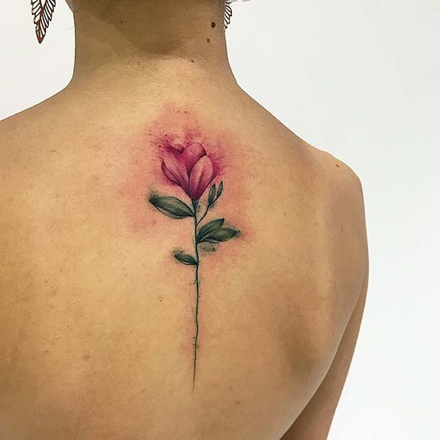 Akvarel Flower Black Tattoo Idea
