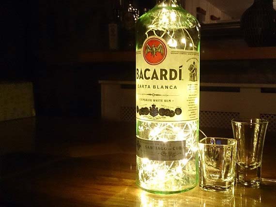 upcycled Barcadi Bottle Lamp
