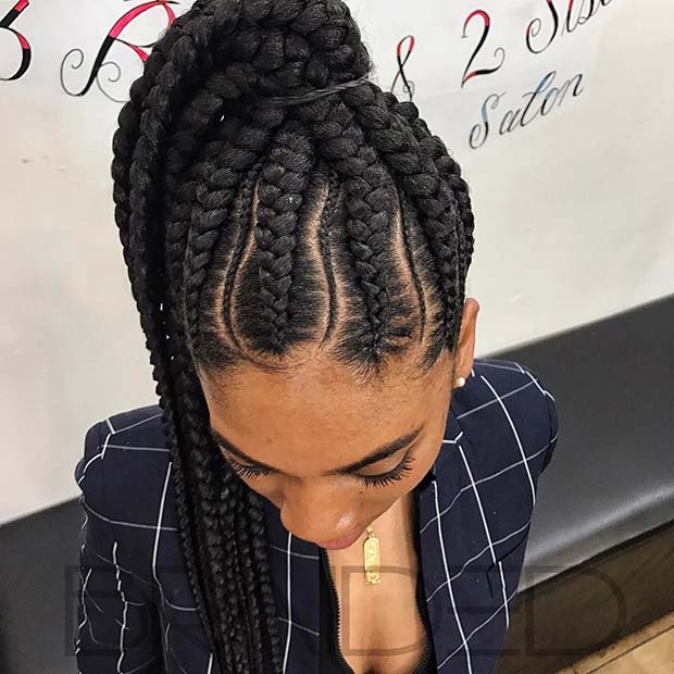  Feed In Cornrow Ponytail