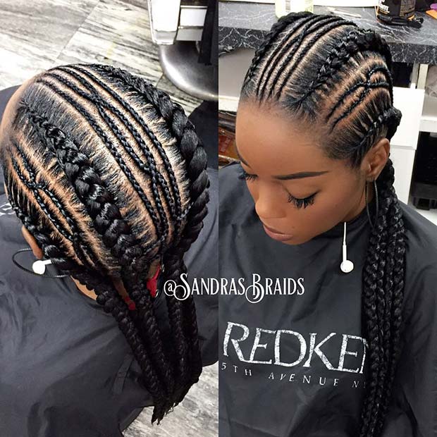 Trendig Thin and Thick Cornrows